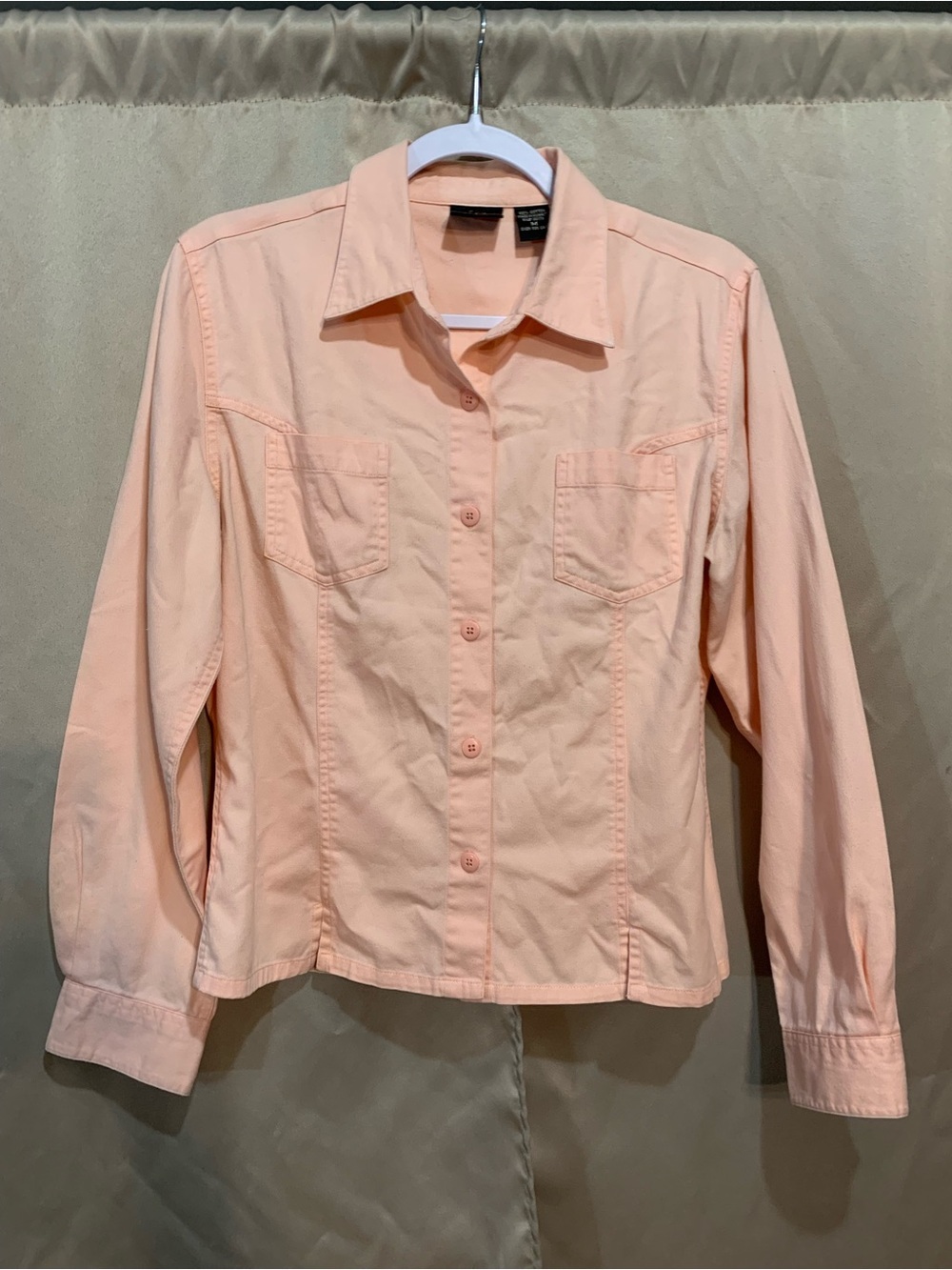 Classic Peach Button-Front Jean Jacket 139/4